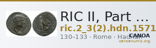 RIC II, Part 3 (second edition) Hadrian 1571 — CANOA