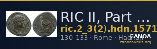 RIC II, Part 3 (second edition) Hadrian 1571 — CANOA