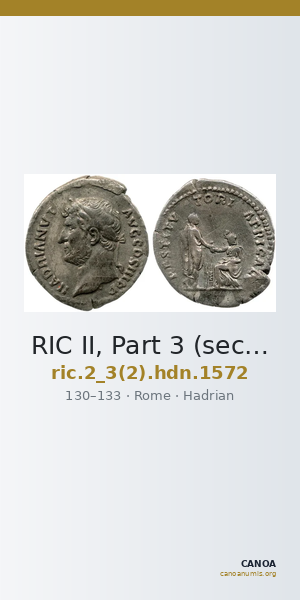 RIC II, Part 3 (second edition) Hadrian 1572 — CANOA