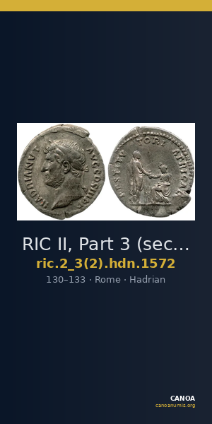 RIC II, Part 3 (second edition) Hadrian 1572 — CANOA