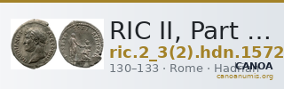 RIC II, Part 3 (second edition) Hadrian 1572 — CANOA