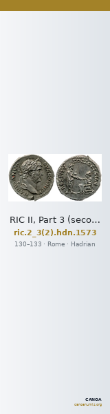 RIC II, Part 3 (second edition) Hadrian 1573 — CANOA