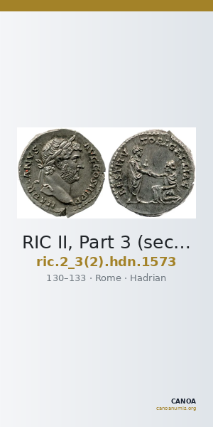 RIC II, Part 3 (second edition) Hadrian 1573 — CANOA