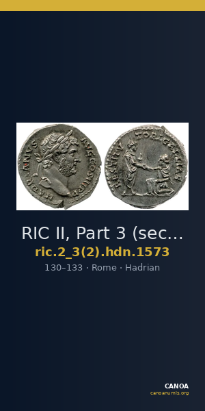 RIC II, Part 3 (second edition) Hadrian 1573 — CANOA