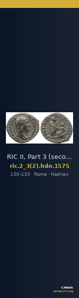 RIC II, Part 3 (second edition) Hadrian 1575 — CANOA