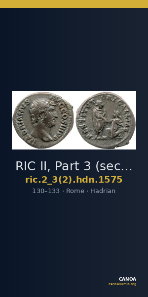 RIC II, Part 3 (second edition) Hadrian 1575 — CANOA