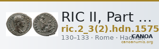 RIC II, Part 3 (second edition) Hadrian 1575 — CANOA
