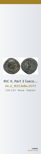 RIC II, Part 3 (second edition) Hadrian 1577 — CANOA