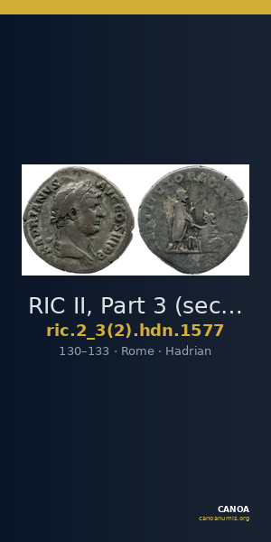 RIC II, Part 3 (second edition) Hadrian 1577 — CANOA