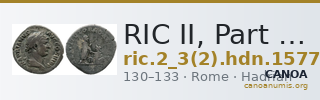 RIC II, Part 3 (second edition) Hadrian 1577 — CANOA