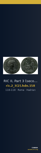 RIC II, Part 3 (second edition) Hadrian 158 — CANOA