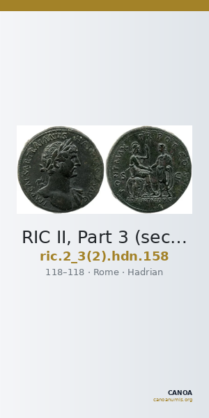 RIC II, Part 3 (second edition) Hadrian 158 — CANOA