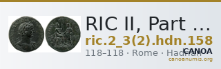 RIC II, Part 3 (second edition) Hadrian 158 — CANOA