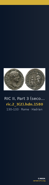RIC II, Part 3 (second edition) Hadrian 1580 — CANOA