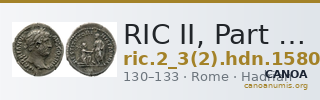 RIC II, Part 3 (second edition) Hadrian 1580 — CANOA