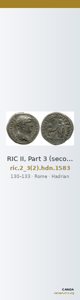 RIC II, Part 3 (second edition) Hadrian 1583 — CANOA