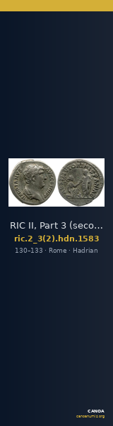 RIC II, Part 3 (second edition) Hadrian 1583 — CANOA