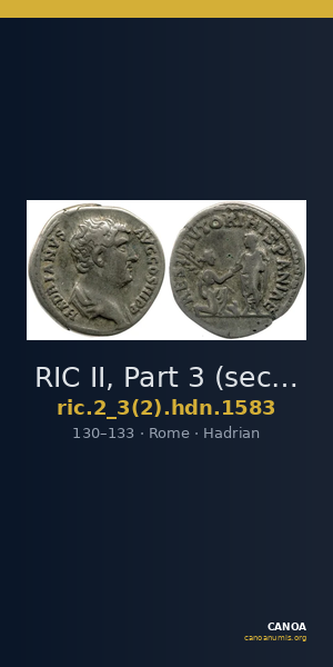 RIC II, Part 3 (second edition) Hadrian 1583 — CANOA