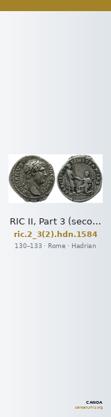 RIC II, Part 3 (second edition) Hadrian 1584 — CANOA