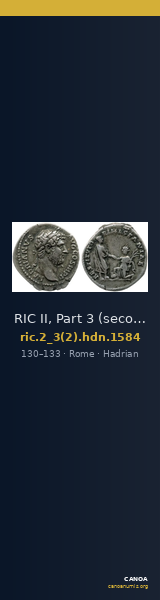 RIC II, Part 3 (second edition) Hadrian 1584 — CANOA