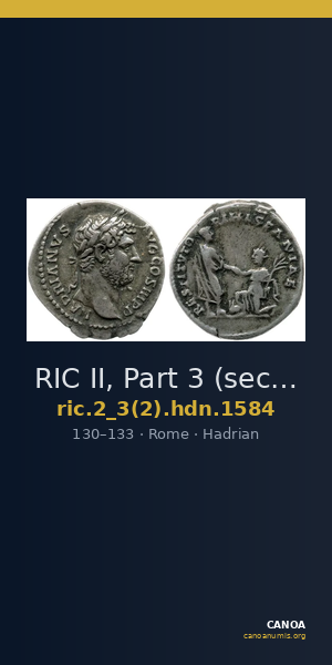 RIC II, Part 3 (second edition) Hadrian 1584 — CANOA