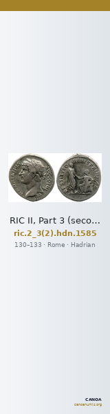 RIC II, Part 3 (second edition) Hadrian 1585 — CANOA