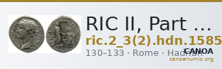 RIC II, Part 3 (second edition) Hadrian 1585 — CANOA