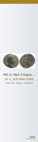 RIC II, Part 3 (second edition) Hadrian 1589 — CANOA