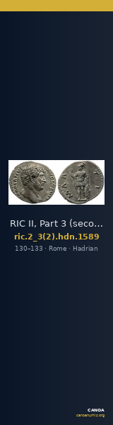 RIC II, Part 3 (second edition) Hadrian 1589 — CANOA