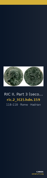RIC II, Part 3 (second edition) Hadrian 159 — CANOA