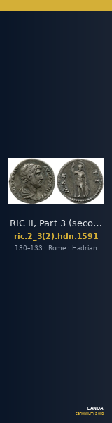 RIC II, Part 3 (second edition) Hadrian 1591 — CANOA