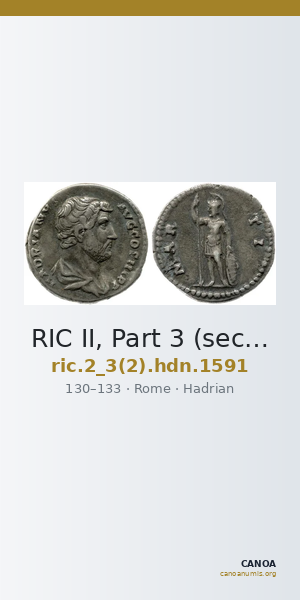 RIC II, Part 3 (second edition) Hadrian 1591 — CANOA
