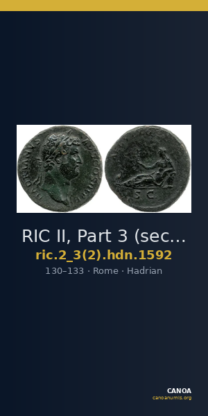 RIC II, Part 3 (second edition) Hadrian 1592 — CANOA