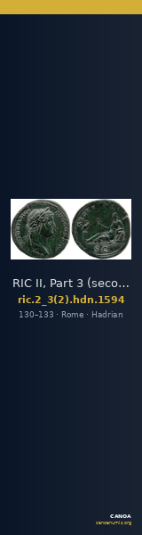 RIC II, Part 3 (second edition) Hadrian 1594 — CANOA