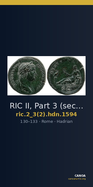 RIC II, Part 3 (second edition) Hadrian 1594 — CANOA