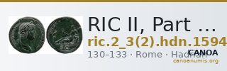 RIC II, Part 3 (second edition) Hadrian 1594 — CANOA