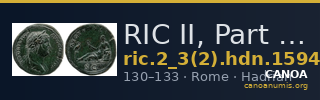 RIC II, Part 3 (second edition) Hadrian 1594 — CANOA