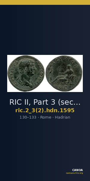 RIC II, Part 3 (second edition) Hadrian 1595 — CANOA
