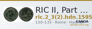 RIC II, Part 3 (second edition) Hadrian 1595 — CANOA