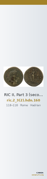RIC II, Part 3 (second edition) Hadrian 160 — CANOA