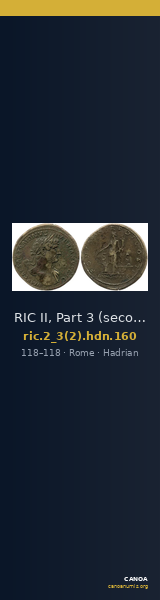 RIC II, Part 3 (second edition) Hadrian 160 — CANOA