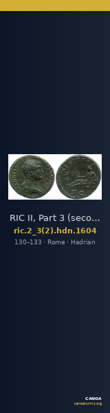 RIC II, Part 3 (second edition) Hadrian 1604 — CANOA