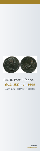 RIC II, Part 3 (second edition) Hadrian 1609 — CANOA