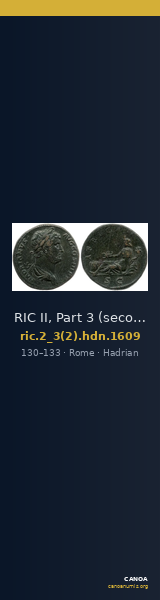 RIC II, Part 3 (second edition) Hadrian 1609 — CANOA