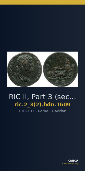 RIC II, Part 3 (second edition) Hadrian 1609 — CANOA