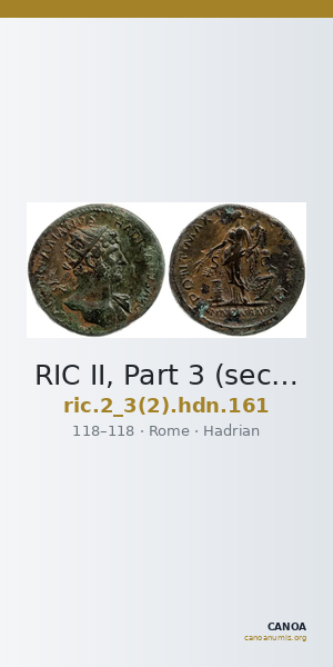 RIC II, Part 3 (second edition) Hadrian 161 — CANOA