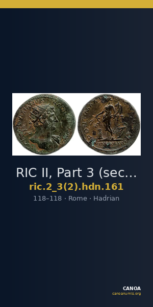 RIC II, Part 3 (second edition) Hadrian 161 — CANOA