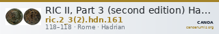 RIC II, Part 3 (second edition) Hadrian 161 — CANOA