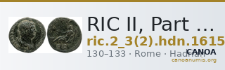 RIC II, Part 3 (second edition) Hadrian 1615 — CANOA