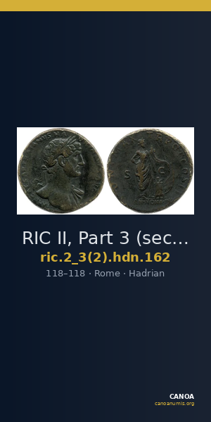 RIC II, Part 3 (second edition) Hadrian 162 — CANOA
